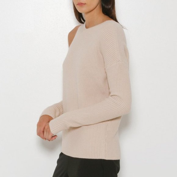 Nomia beige cut out asymmetrical knit sweater - Picture 7 of 9